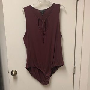 Forever 21+ Burgundy Keyhole Bodysuit